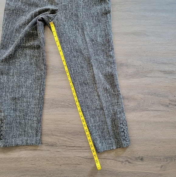 Club Monaco Black Gray Mix Self-Cover Button Pant Size 10 - Picture 14 of 16